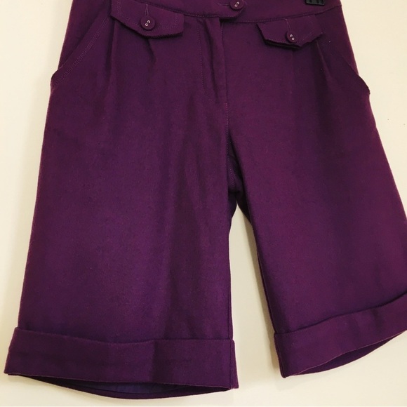 Vintage 90's Purple Wool blend 10 inches Suit short - Picture 5 of 16